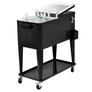 COSTWAY Carrito Nevera 76L Carro Portátil para Bebidas y Hi…