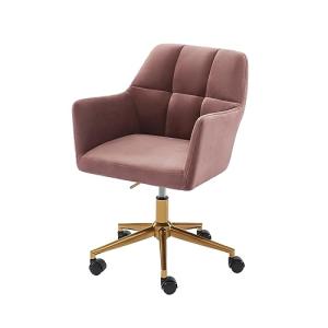 BAÏTA - Silla de Oficina Mona de Terciopelo Rosa con Patas…