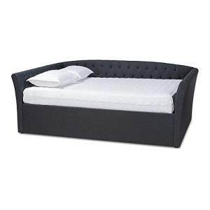 Baxton Studio Sofá cama, doble, gris oscuro