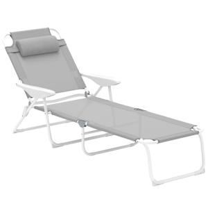 Outsunny Tumbona Plegable Tumbona Jardín Exterior con Respa…