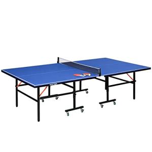 SPORTNOW Mesa de Ping Pong Plegable con Ruedas Mesa de Teni…