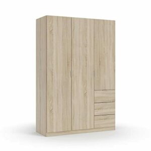 Habitdesign Armario Ropero de 3 Puertas y 3 Cajones, Armari…