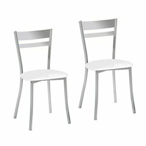 ASTIMESA SCALMBL Dos sillas de Cocina, Metal, Blanco, Altur…
