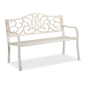 Relaxdays Banco Jardín Antiguo, 2 Personas, Asiento Metal,…