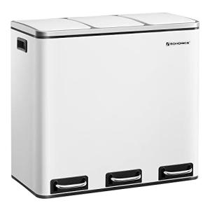 SONGMICS Cubo de Basura para Cocina, 3 x 18 L, 3 Compartime…