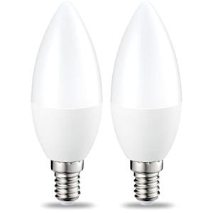 Amazon Basics Bombilla de vela pequeña LED E14, Edison, 5.5…