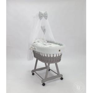Generic Moisés gris con estructura, dosel colchón y ropa de…