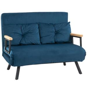 HOMCOM Sofá Cama de 2 Plazas Sofá Cama Plegable Tapizado en…