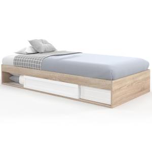 IDMarket - Marco de cama individual Salem con almacenamient…