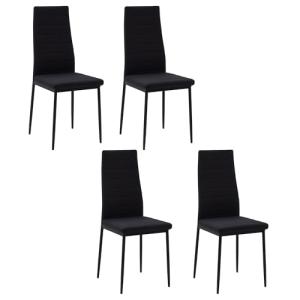 HOMCOM Pack de 4 Sillas de Comedor Tapizadas en Lino Sillas…