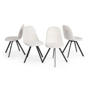 FurnitureR Juego de 4 sillas de Comedor giratorias 360°, si…
