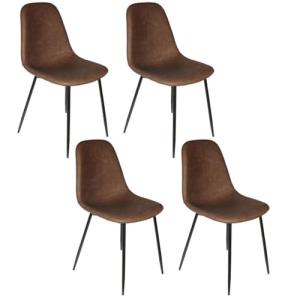 HOME DECO FACTORY, HD66341, Juego de 4 sillas, Modelo ámbar…