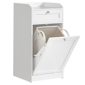 VASAGLE Armario de Baño con Cesto Ropa Sucia, Mueble de Bañ…