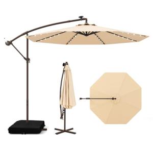 COSTWAY Sombrilla Terraza Exterior con Base, Parasol Excent…