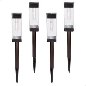 AKTIVE Set 4 balizas solares LED 6 lúmenes, Iluminación ext…