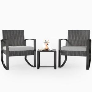 Xbro Conjunto de Bistró para Patio, 3 Piezas, Juego de 2 Si…