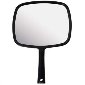 MIRRORVANA Espejo de mano con mango ergonómico, espejo de m…