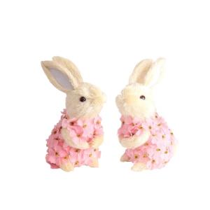 FARYODI 2 piezas de conejitos de Pascua, flores rosas de Pa…