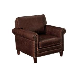 Vente-unique - Sillón de Piel Envejecida Cassandra - Marrón…