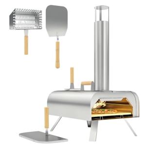 Outsunny Mini Horno de Pizza Exterior Portátil de Acero Ino…