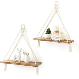 Mkono Juego de 2 estantes Colgantes de macramé para decorac…