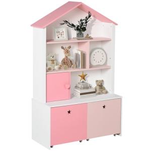 HOMCOM Estantería de Madera Infantil Librería para Niños co…