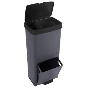 JARDIN202 - Cubo de Basura o Reciclaje 70L Premium: 3 Compa…