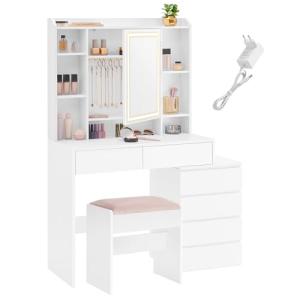 VASAGLE Tocador con Luces LED de Brillo Ajustable, Mesa de…
