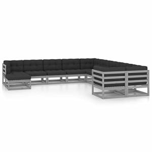 MOONAIRY Juego de Muebles de jardín 11 pzas y Cojines, Set…