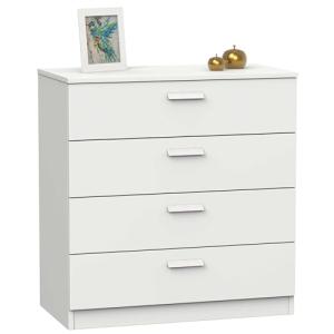Miroytengo Comoda 4 Cajones Tibet de Color Blanco y Estilo…