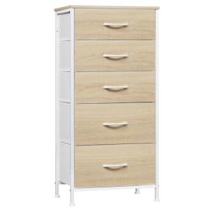 WOLTU Comoda Dormitorio, Cómoda con 5 Cajones de Tela, Cajo…