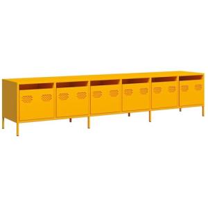 vidaXL Mueble TV Acero Laminado en frío Amarillo Mostaza 20…