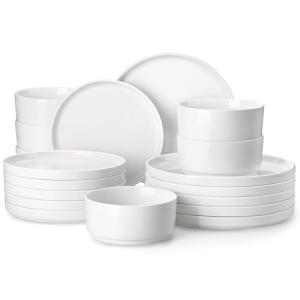 MALACASA Juego de Vajilla de Porcelana para 6 Personas, 18…