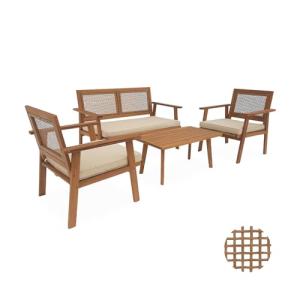 sweeek - Conjunto de Muebles de jardín, Bohémia, caña Cuadr…