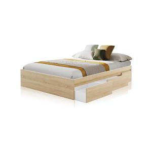 duehome | Cama Doble, Cama con Almacenaje, Modelo Four, Aca…