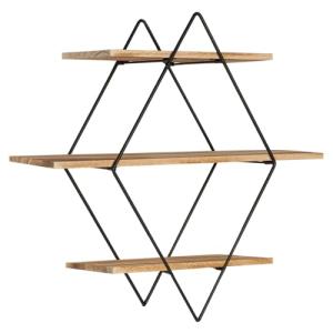 IDMarket - Estantería de pared rombo Lily 3 niveles Madera…