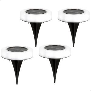 AKTIVE 61556 - Pack de 4 Focos Balizas exteriores solares,…