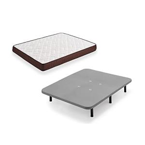 HOGAR24 ZR27- Colchón   Base tapizada Gris 5 Barras con Pat…