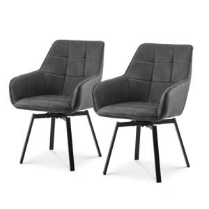 TUKAILAI Juego de 2 sillas de comedor giratorias informales…