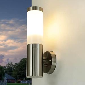 Lámpara de exterior acero inoxidable, plata, IP44, 33cm, Ø8…