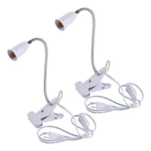TIMESETL Luz de Lectura con Clip 2Pzs Portalámparas E27 con…
