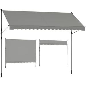 SONGMICS Toldo Retráctil Exterior, Toldo Regulable en Altur…