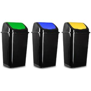 Acan Tradineur - Set de 3 Cubos de basura con tapa basculan…