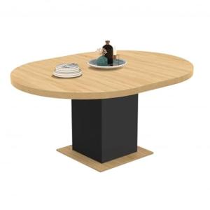 IDMarket – Mesa de comedor extensible redonda Eden 6-8 pers…