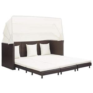 MOONAIRY Sofá Cama de jardín 3 plazas con Capota, Set De Ja…
