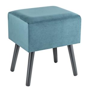 Baroni Home Puf de Terciopelo, Taburete Tapizado, Reposapié…