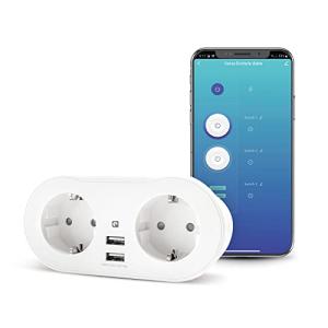 Garza Smart, Enchufe Wifi doble inteligente con 2 tomas y 2…