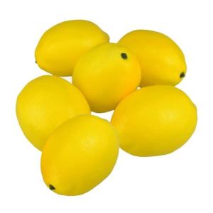 LATRAT 6 piezas de limón amarillo artificial, decoración de…