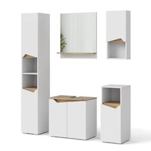 Vicco Conjunto de Muebles de baño Marelle, Blanco/Roble Art…