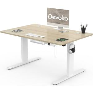 Devoko 120x80cm Escritorio Elevable Eléctrico de Carga Tipo…